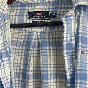 Vineyard Vines Light Blue & White Plaid Button-Down Shirt